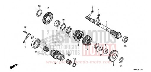 BOITE DE VITESSES (ARBRE SECONDAIRE) ADV750J de 2018